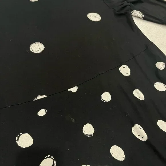 [6/XL-XXL]Alembika Black and White Circles Spotted Jersey Dress NWOT - Picture 5 of 10